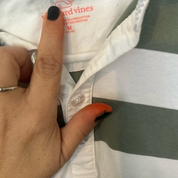 Vineyard Vines Girls Green White Striped Cotton
Polo Midi Shirt Dress Medium - Picture 5 of 8